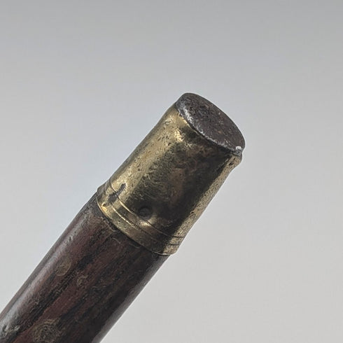 1919年英國古董棕色桿狗頭柄純銀裝飾手杖87公分Jonathan Howell